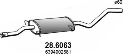 ASSO 28.6063 - Средний глушитель выхлопных газов avtokuzovplus.com.ua