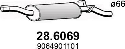 ASSO 28.6069 - Середній глушник вихлопних газів autocars.com.ua