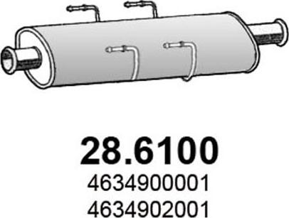 ASSO 28.6100 - Середній глушник вихлопних газів autocars.com.ua