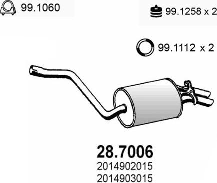 ASSO 28.7006 - Глушник вихлопних газів кінцевий autocars.com.ua