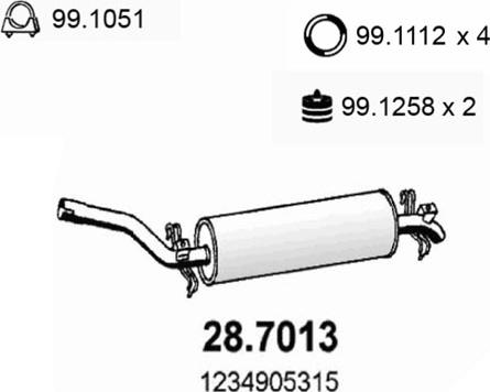 ASSO 28.7013 - Глушитель выхлопных газов, конечный avtokuzovplus.com.ua