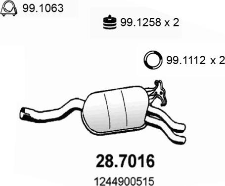 ASSO 28.7016 - Глушник вихлопних газів кінцевий autocars.com.ua