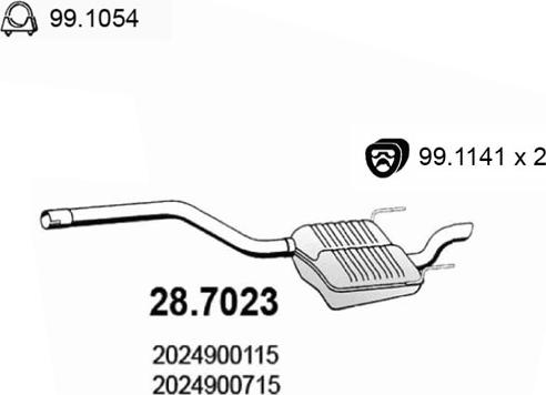 ASSO 28.7023 - Глушник вихлопних газів кінцевий autocars.com.ua