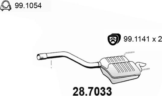 ASSO 28.7033 - Глушник вихлопних газів кінцевий autocars.com.ua