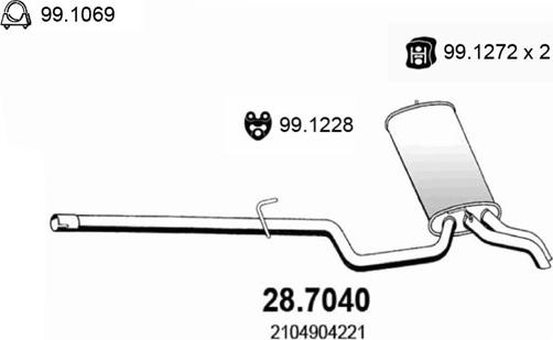 ASSO 28.7040 - Глушник вихлопних газів кінцевий autocars.com.ua