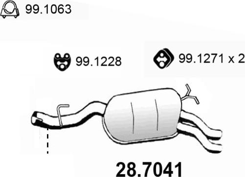 ASSO 28.7041 - Глушник вихлопних газів кінцевий autocars.com.ua