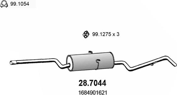 ASSO 28.7044 - Глушник вихлопних газів кінцевий autocars.com.ua