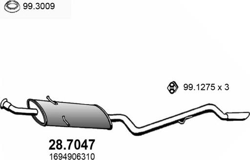 ASSO 28.7047 - Глушник вихлопних газів кінцевий autocars.com.ua