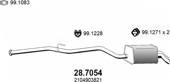 ASSO 28.7054 - Глушник вихлопних газів кінцевий autocars.com.ua