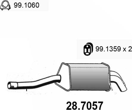 ASSO 28.7057 - Глушник вихлопних газів кінцевий autocars.com.ua