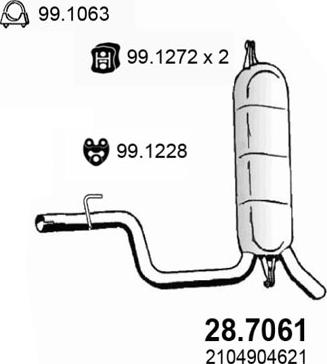 ASSO 28.7061 - Глушник вихлопних газів кінцевий autocars.com.ua