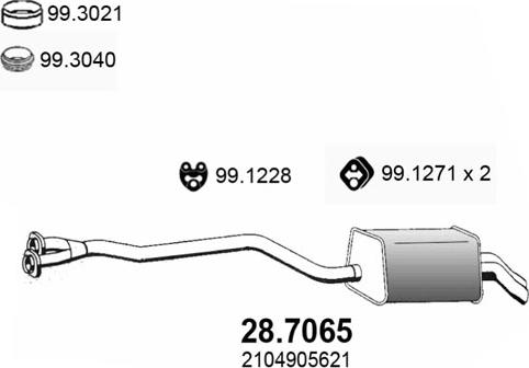 ASSO 28.7065 - Глушник вихлопних газів кінцевий autocars.com.ua