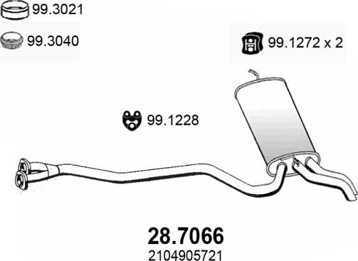 ASSO 28.7066 - Глушник вихлопних газів кінцевий autocars.com.ua