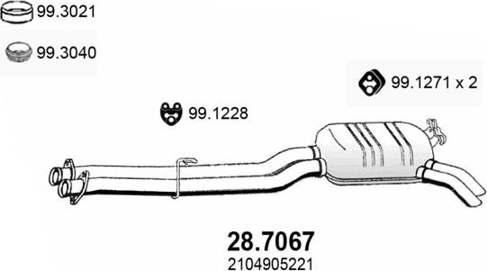ASSO 28.7067 - Глушник вихлопних газів кінцевий autocars.com.ua