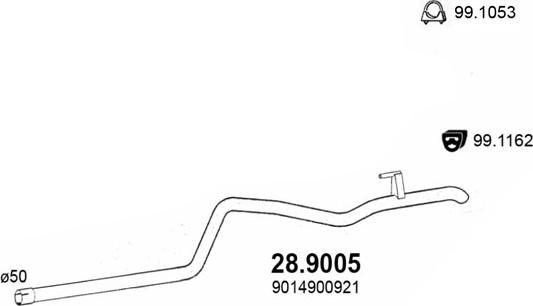 ASSO 28.9005 - Труба вихлопного газу autocars.com.ua