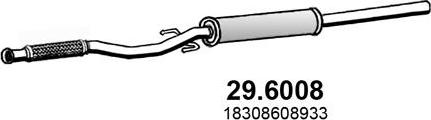 ASSO 29.6008 - Середній глушник вихлопних газів autocars.com.ua