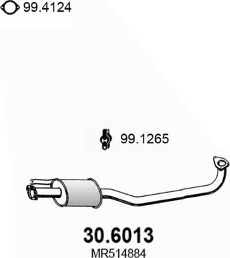 ASSO 30.6013 - Середній глушник вихлопних газів autocars.com.ua