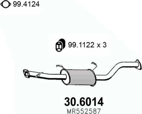 ASSO 30.6014 - Средний глушитель выхлопных газов avtokuzovplus.com.ua