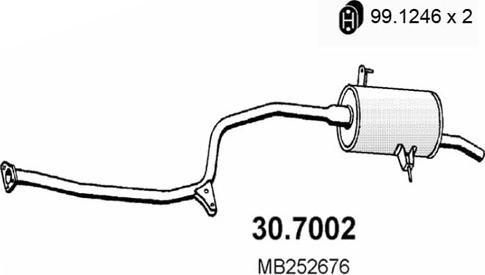 ASSO 30.7002 - Глушник вихлопних газів кінцевий autocars.com.ua