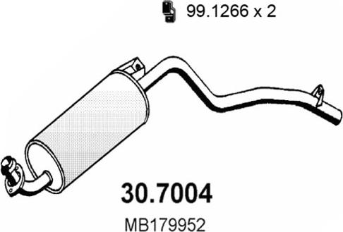 ASSO 30.7004 - Глушник вихлопних газів кінцевий autocars.com.ua