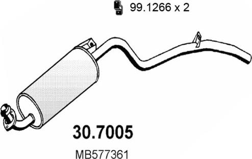 ASSO 30.7005 - Глушник вихлопних газів кінцевий autocars.com.ua