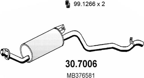 ASSO 30.7006 - Глушник вихлопних газів кінцевий autocars.com.ua