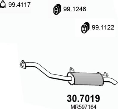 ASSO 30.7019 - Глушник вихлопних газів кінцевий autocars.com.ua