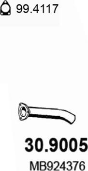 ASSO 30.9005 - Труба вихлопного газу autocars.com.ua