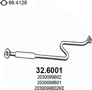 ASSO 32.6001 - Середній глушник вихлопних газів autocars.com.ua