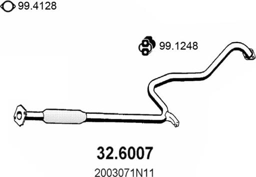 ASSO 32.6007 - Середній глушник вихлопних газів autocars.com.ua