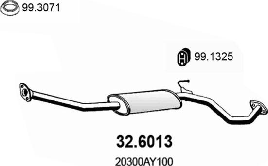 ASSO 32.6013 - Середній глушник вихлопних газів autocars.com.ua