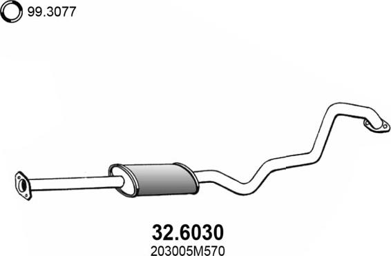 ASSO 32.6030 - Середній глушник вихлопних газів autocars.com.ua