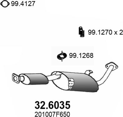 ASSO 32.6035 - Средний глушитель выхлопных газов avtokuzovplus.com.ua