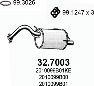 ASSO 32.7003 - Глушник вихлопних газів кінцевий autocars.com.ua