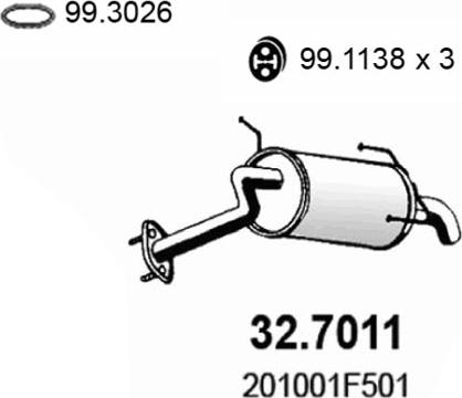 ASSO 32.7011 - Глушник вихлопних газів кінцевий autocars.com.ua