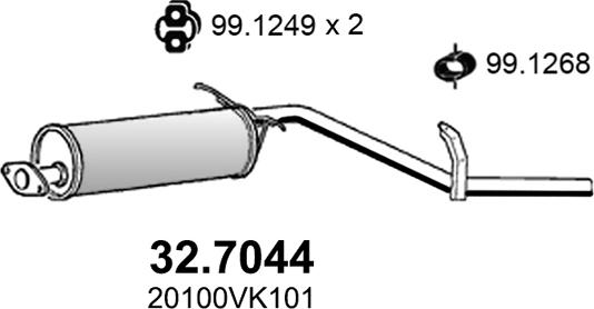 ASSO 32.7044 - Глушитель выхлопных газов, конечный avtokuzovplus.com.ua