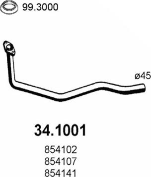 ASSO 34.1001 - Труба вихлопного газу autocars.com.ua