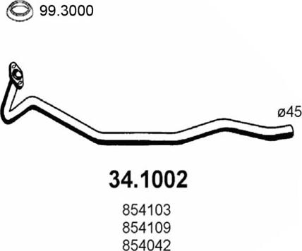 ASSO 34.1002 - Труба вихлопного газу autocars.com.ua
