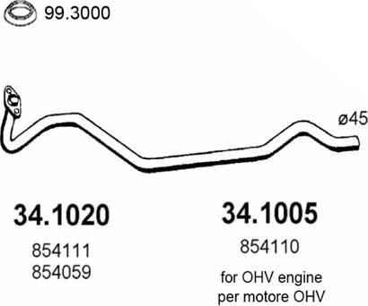 ASSO 34.1005 - Труба вихлопного газу autocars.com.ua