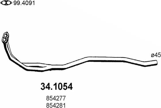 ASSO 34.1054 - Труба выхлопного газа avtokuzovplus.com.ua