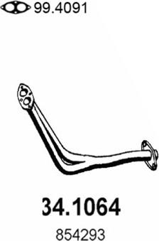 ASSO 34.1064 - Труба вихлопного газу autocars.com.ua