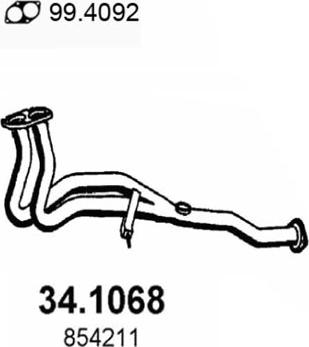 ASSO 34.1068 - Труба вихлопного газу autocars.com.ua