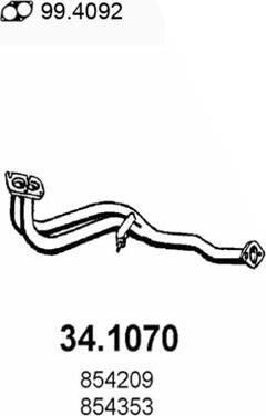 ASSO 34.1070 - Труба вихлопного газу autocars.com.ua