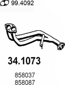 ASSO 34.1073 - Труба вихлопного газу autocars.com.ua