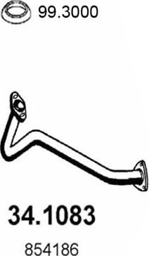 ASSO 34.1083 - Труба вихлопного газу autocars.com.ua