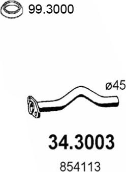 ASSO 34.3003 - Труба вихлопного газу autocars.com.ua