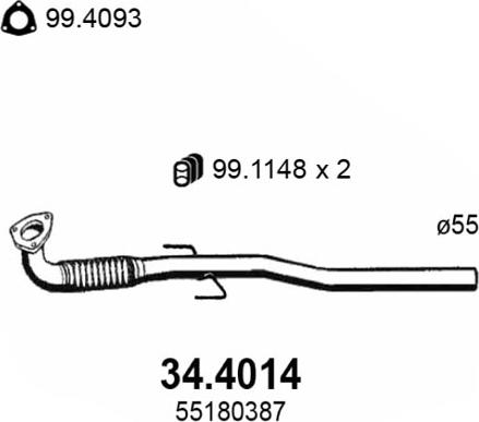 ASSO 34.4014 - Труба вихлопного газу autocars.com.ua