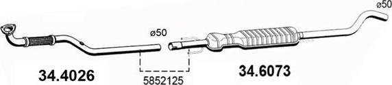 ASSO 34.4026 - Труба вихлопного газу autocars.com.ua