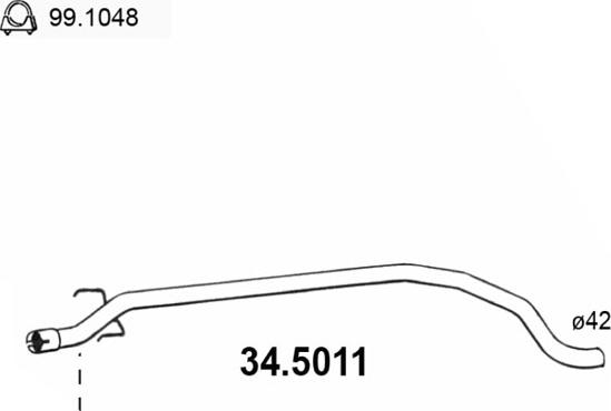 ASSO 34.5011 - Труба вихлопного газу autocars.com.ua