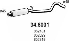 ASSO 34.6001 - Середній глушник вихлопних газів autocars.com.ua